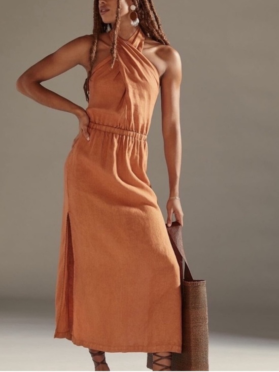 Anthropologie Dresses & Skirts - ANTHROPOLOGIE Cloth and Stone linen halter midi dress